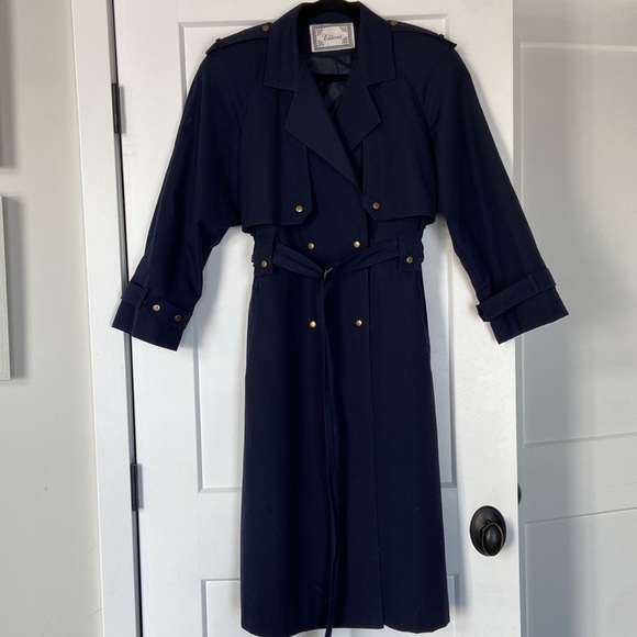 Vintage Navy Trench Coat Size 7/8 - Picture 8 of 10